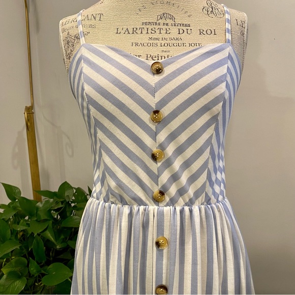 Angashion A Line Flowy Striped Dress - Picture 3 of 12